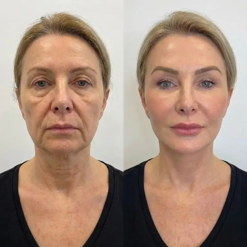 Deep Plane Facelift Turkey result showing youthful jawline and natural skin texture